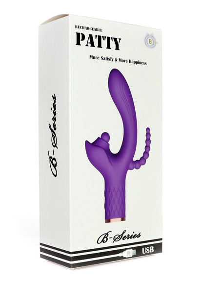 12-Wibrator Patty silikonowy stymulator łechtaczki z wypustką analną USB-12