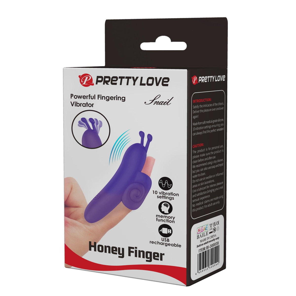 10-Wibrator na palec silikonowy Pretty Love Snail USB 10 funkcji-10