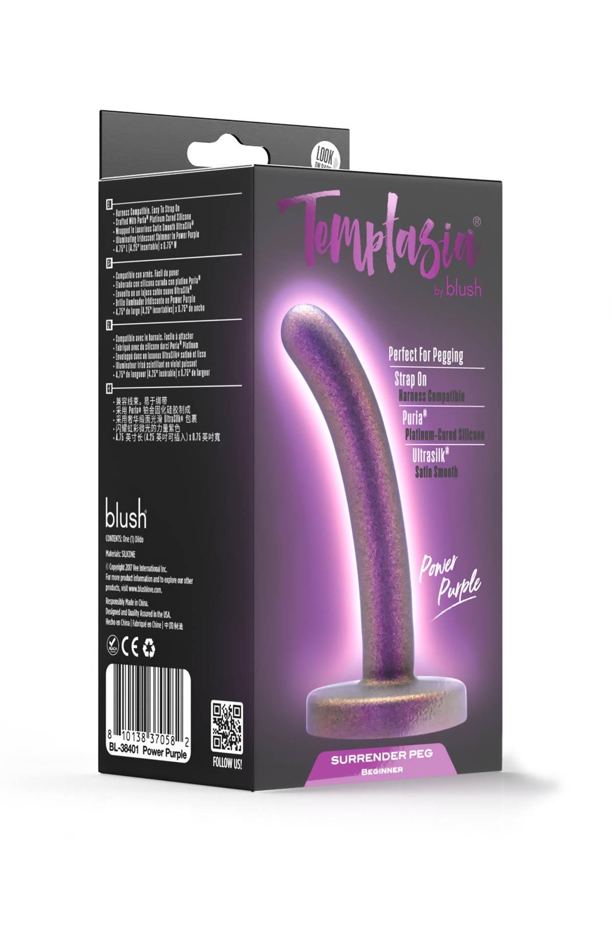 11-Dildo silikonowe Temptasia Surrender Peg Beginner fioletowe 12 cm-11