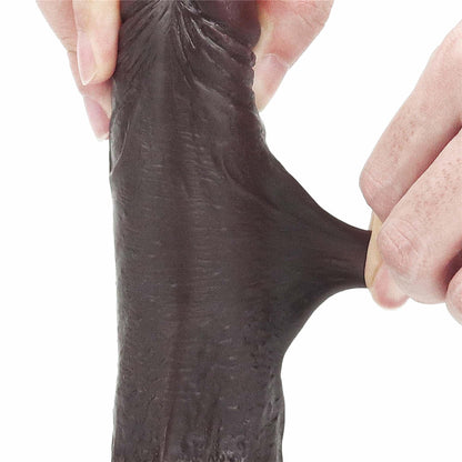 15-7'' Sliding Skin Dual Layer Dong - Black-15