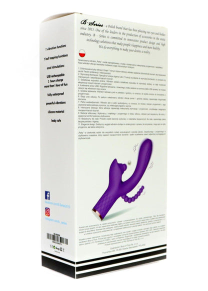10-Wibrator Patty silikonowy stymulator łechtaczki z wypustką analną USB-10