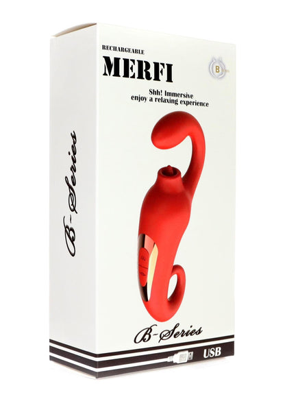 10-Silikonowy stymulator łechtaczki Merfi liżący języczek 10 wibracji USB-10