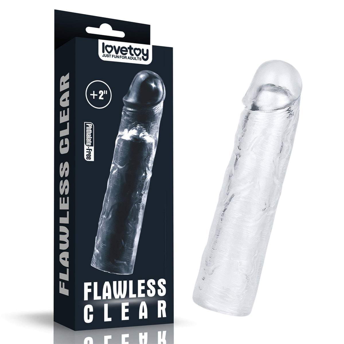 10-Flawless Clear Penis Sleeve Add 2''-10