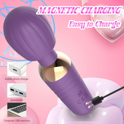 16-Stymulator łechtaczki silikonowy Little Fairy Wand fioletowy 14 cm-16