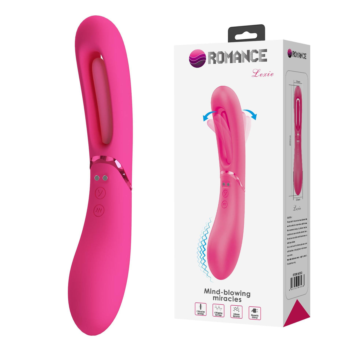 12-Wibrator punktu G Romance Lexie 7 wibracji 4 kołysania USB-12