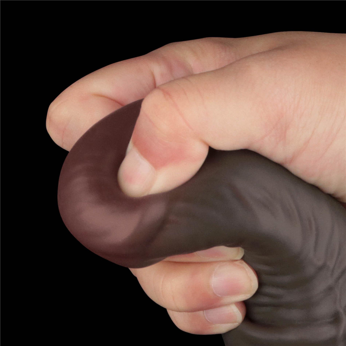 13-16'' Dual Layered Bendable Silicone Cock XXL(Black)-13