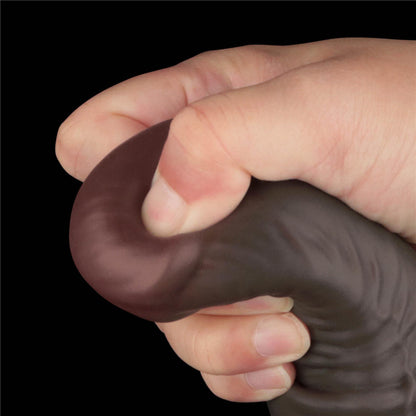 13-16'' Dual Layered Bendable Silicone Cock XXL(Black)-13