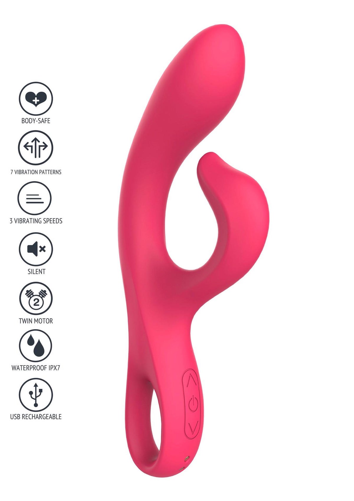 10-Wibrator XOCOON Endless Orgasm fuksja USB 21 cm-10