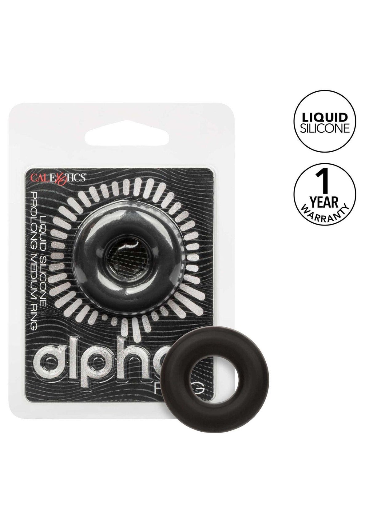 10-Pierścień erekcyjny silikonowy Calexotics Alpha Prolong Medium czarny-10