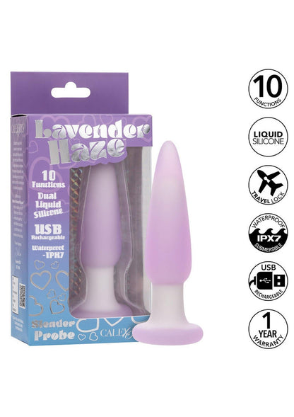 10-Plug analny wibrujący Calexotics Lavender Haze fioletowy silikonowy-10