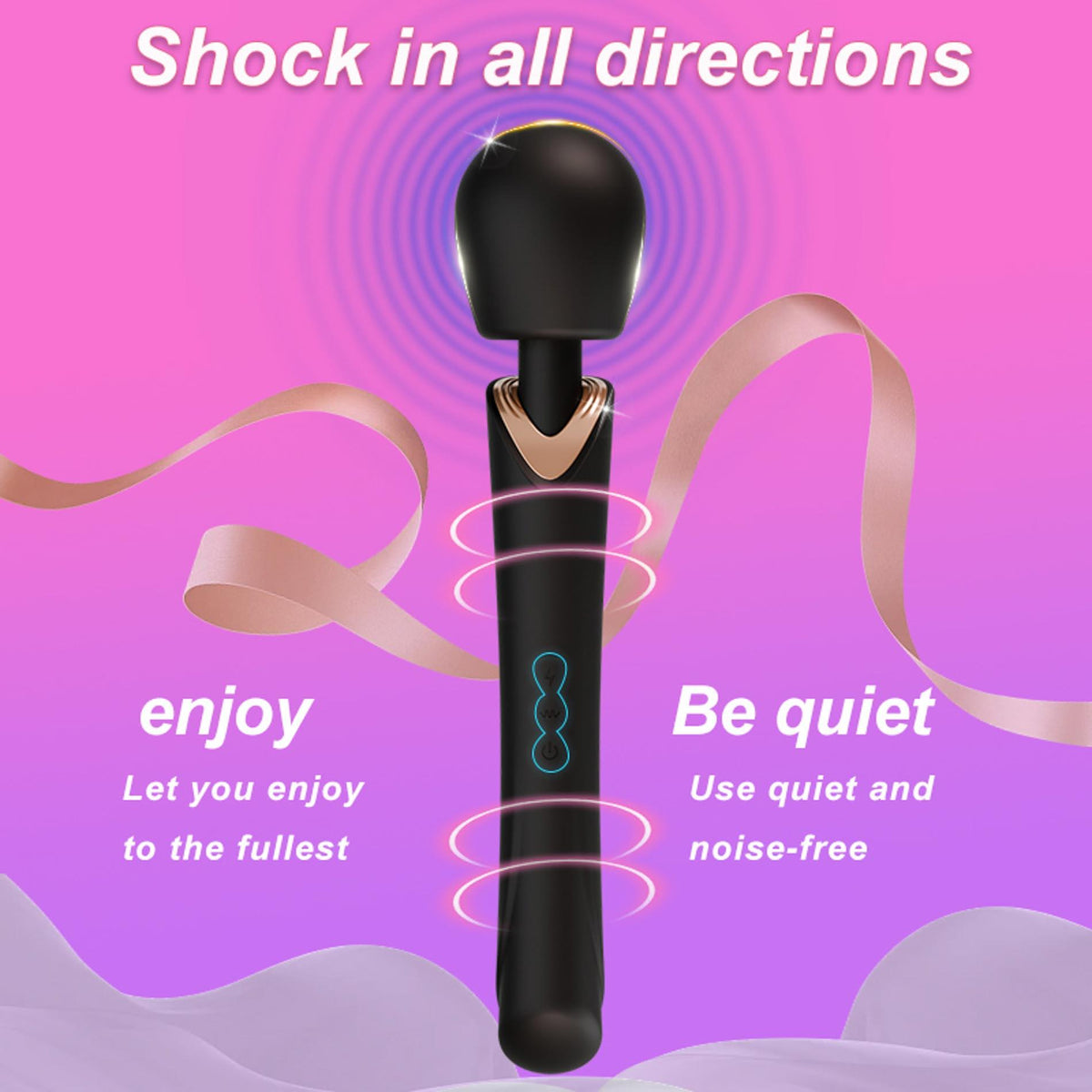 10-Masażer wibracyjny silikonowy Perfect Wand czarny USB-10