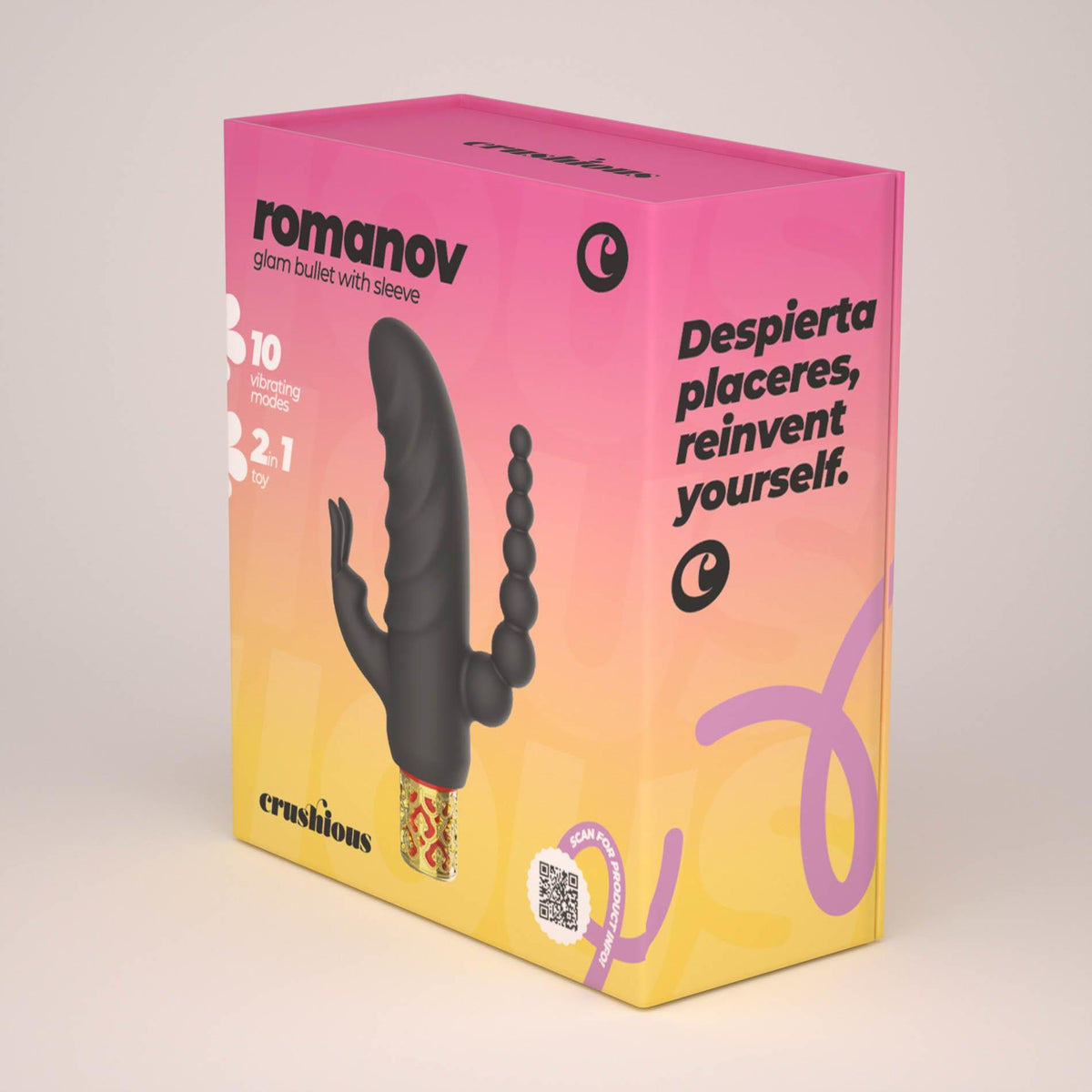 12-Mini wibrator Crushious Romanov z silikonową nakładką 13 cm-12