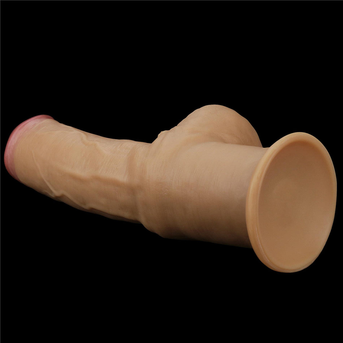 17-Dildo realistyczne dwuwarstwowe silikonowe z uchwytem Lovetoy 30 cm-17