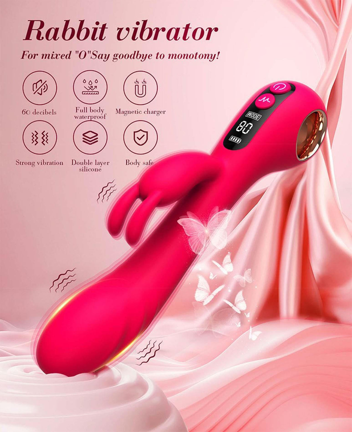 10-Wibrator króliczek punktu G B-Series Cute silikonowy USB 22 cm-10