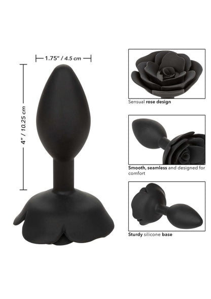 10-Korek analny silikonowy Calexotics Forbidden Rose duży czarny-10