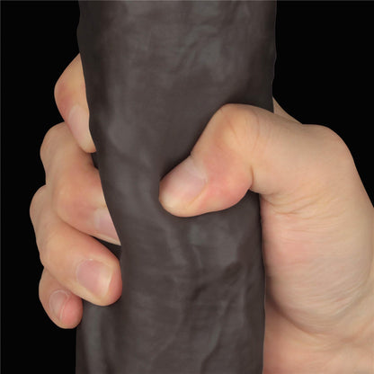 10-14.5'' Dual Layered Bendable Silicone Cock XXL(Black)-10