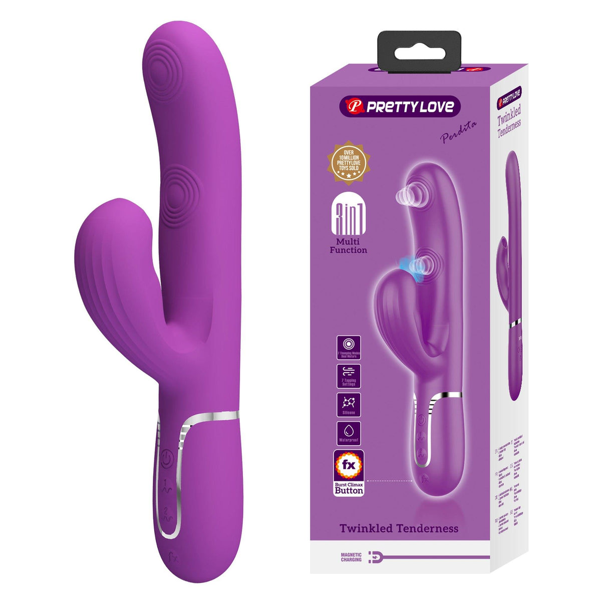 12-Wibrator króliczek Pretty Love Twinkled Tenderness 7 stukania 7 uderzeń-12