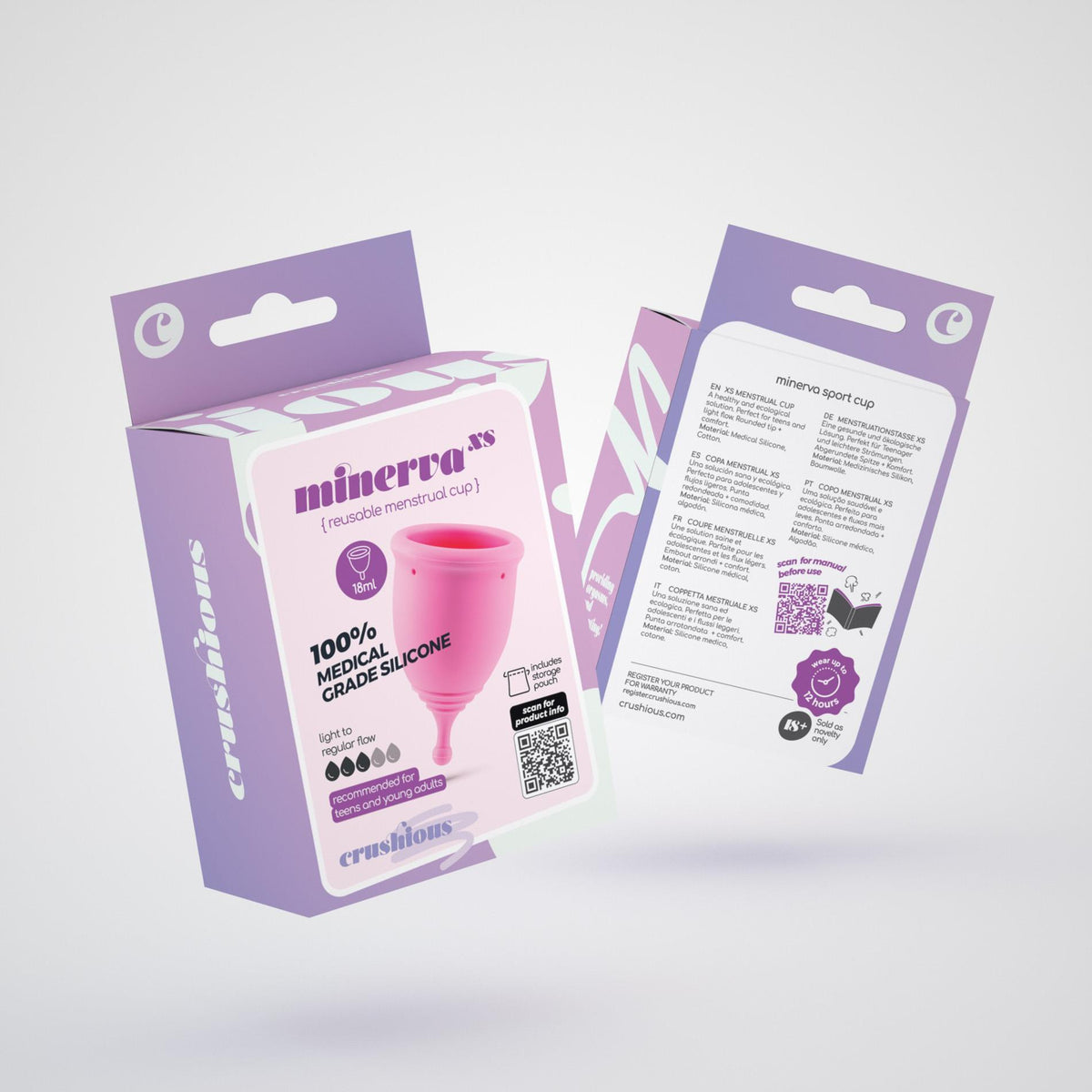 12-Kubeczek menstruacyjny Crushious Minerva XS 5,5 cm z woreczkiem-12