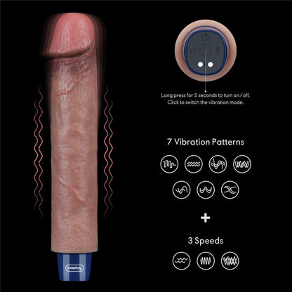 11-9" REAL SOFTEE Rechargeable Silicone Vibrating Dildo-11