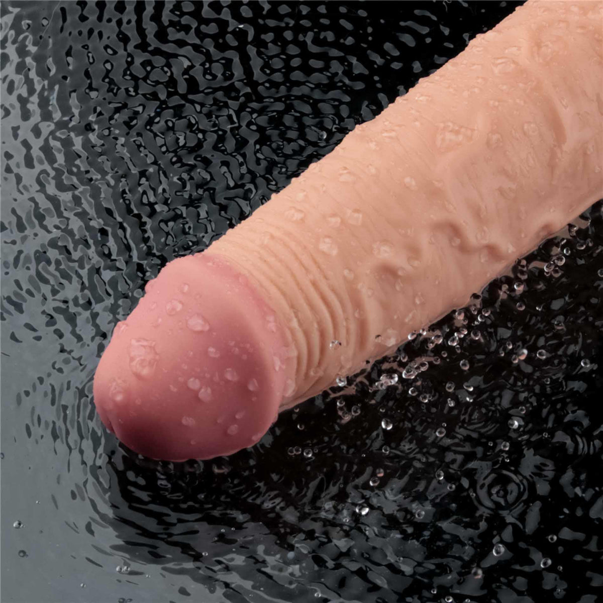 11-9.5" REAL SOFTEE Rechargeable TPE Vibrating Dildo(Flesh)-11