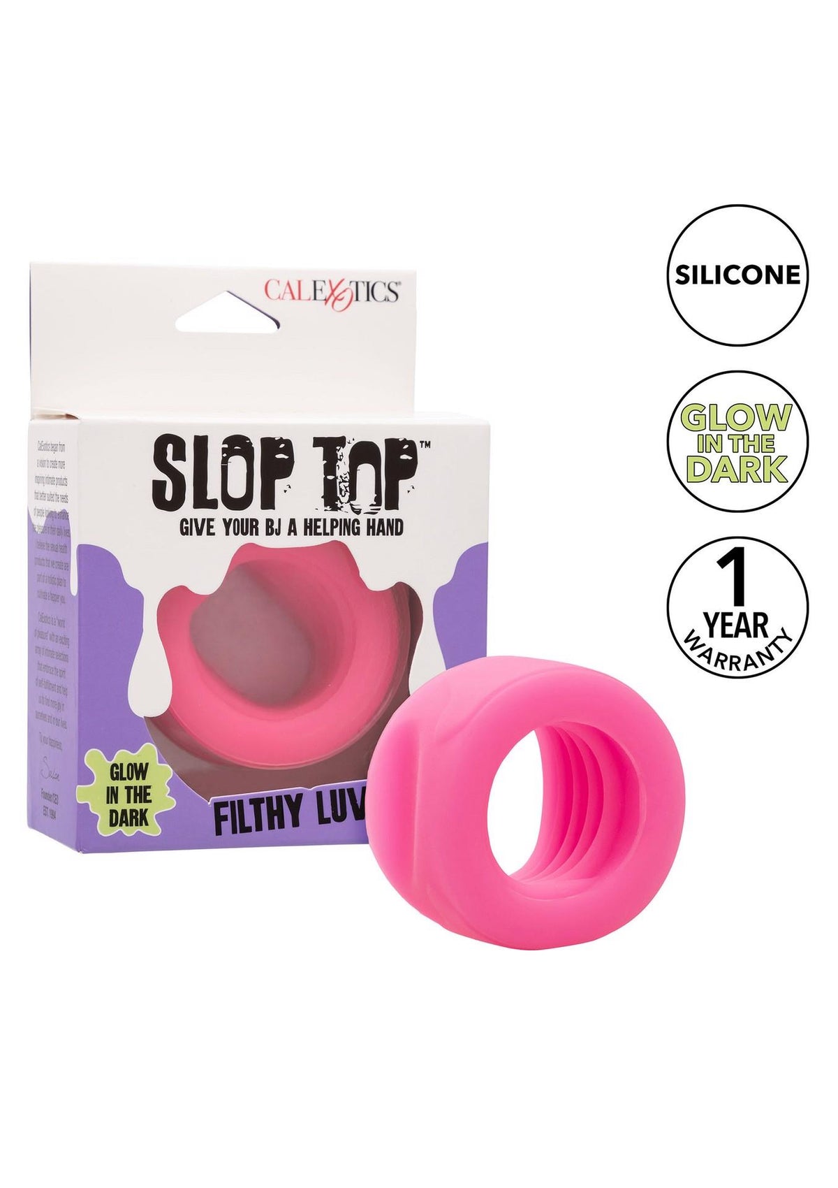 12-Pierścień erekcyjny silikonowy Slop Top Filthy Luv Calexotics różowy-12