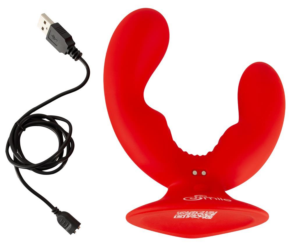 12-Wibrator podwójny Sweet Smile z przyssawką USB-12