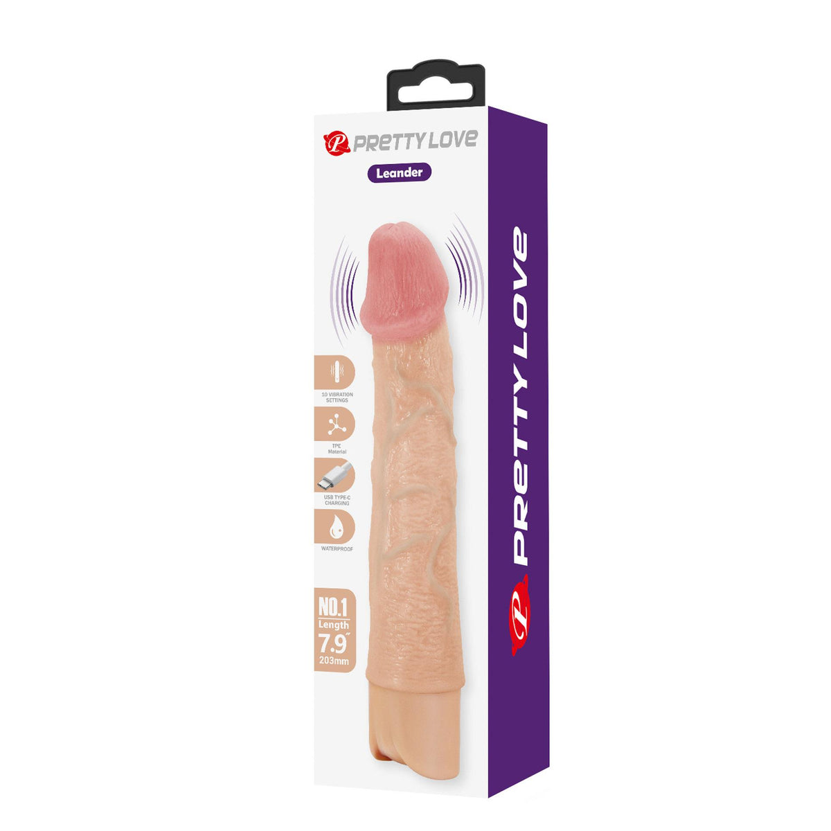 12-Realistyczny wibrator dildo Pretty Love Leander USB-12