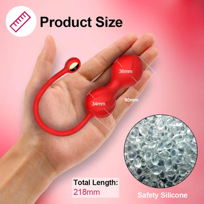 12-Kulki Kegla Lovesecret Premium z aplikacją różowe silikonowe USB 22 cm-12