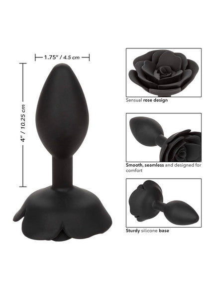 11-Korek analny silikonowy Calexotics Forbidden Rose duży czarny-11