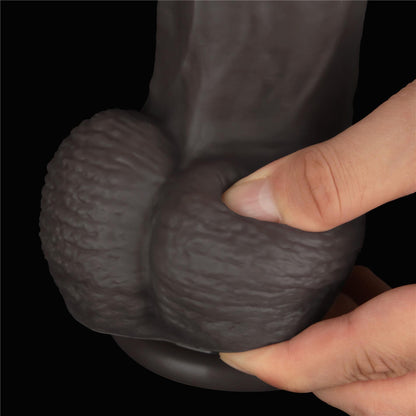 11-14.5'' Dual Layered Bendable Silicone Cock XXL(Black)-11