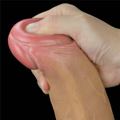 18-Dildo realistyczne dwuwarstwowe silikonowe z uchwytem Lovetoy 30 cm-18