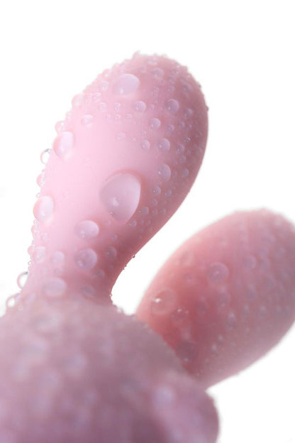 12-JOS VITA Wibrujące jajko na palec z nakładką, pudrowy róż, silikon 8,5 cm-12
