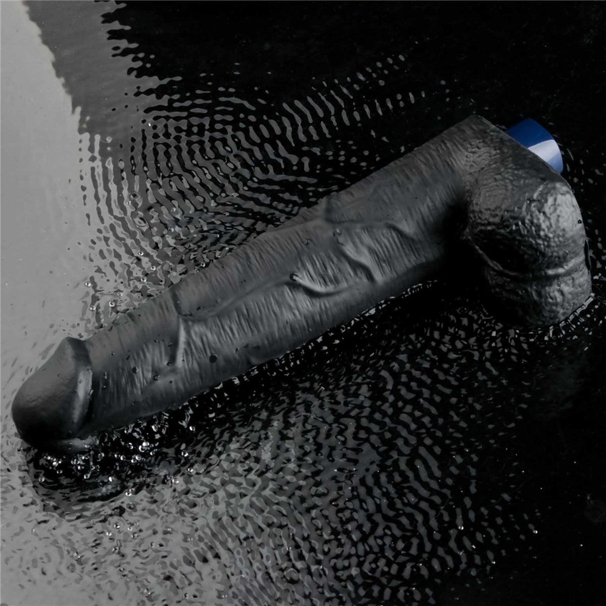 12-Dildo wibrujące realistyczne Lovetoy TPE czarne 27cm ładowane-12