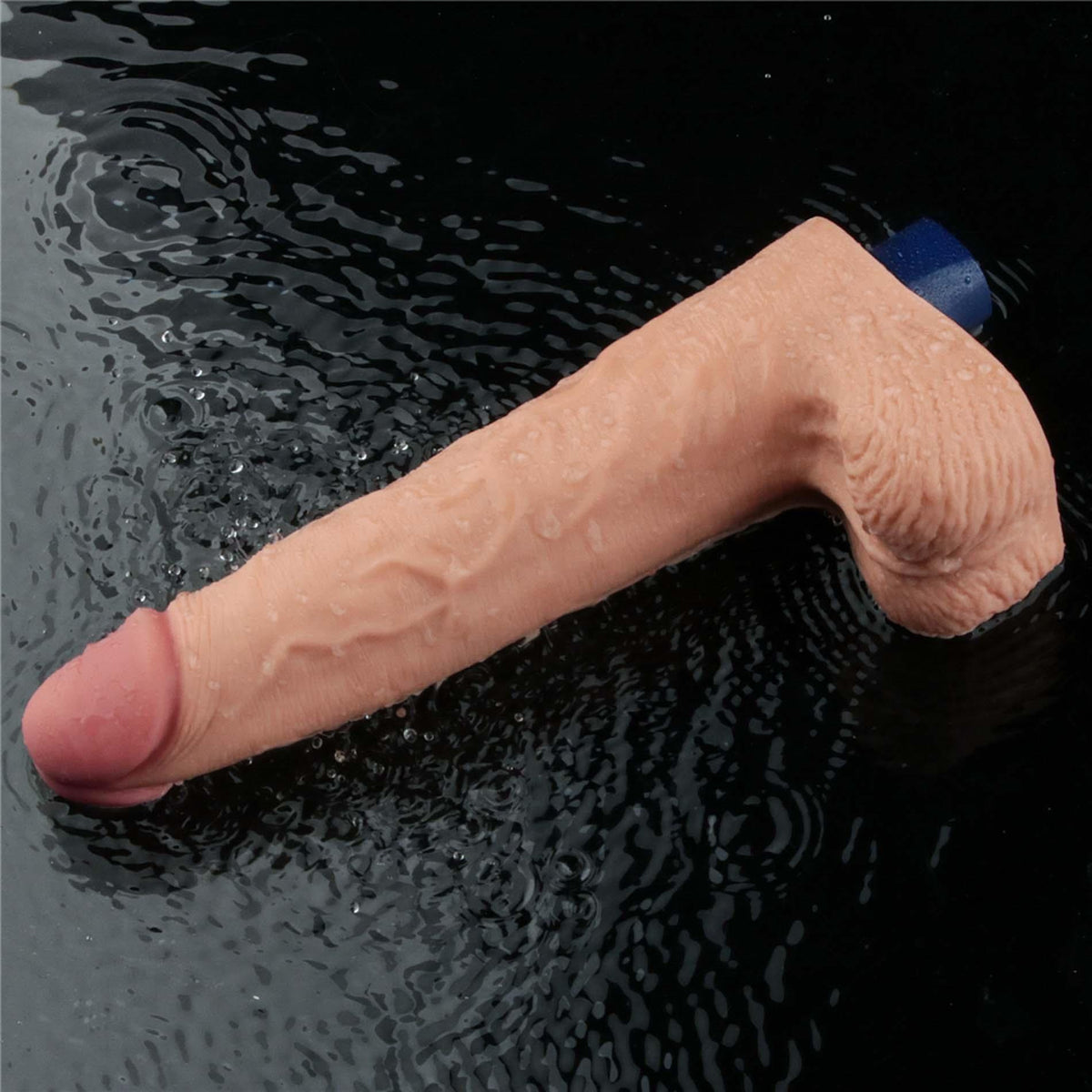 15-10" REAL SOFTEE Rechargeable TPE Vibrating Dildo(Flesh)-15