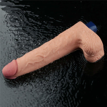 15-10" REAL SOFTEE Rechargeable TPE Vibrating Dildo(Flesh)-15