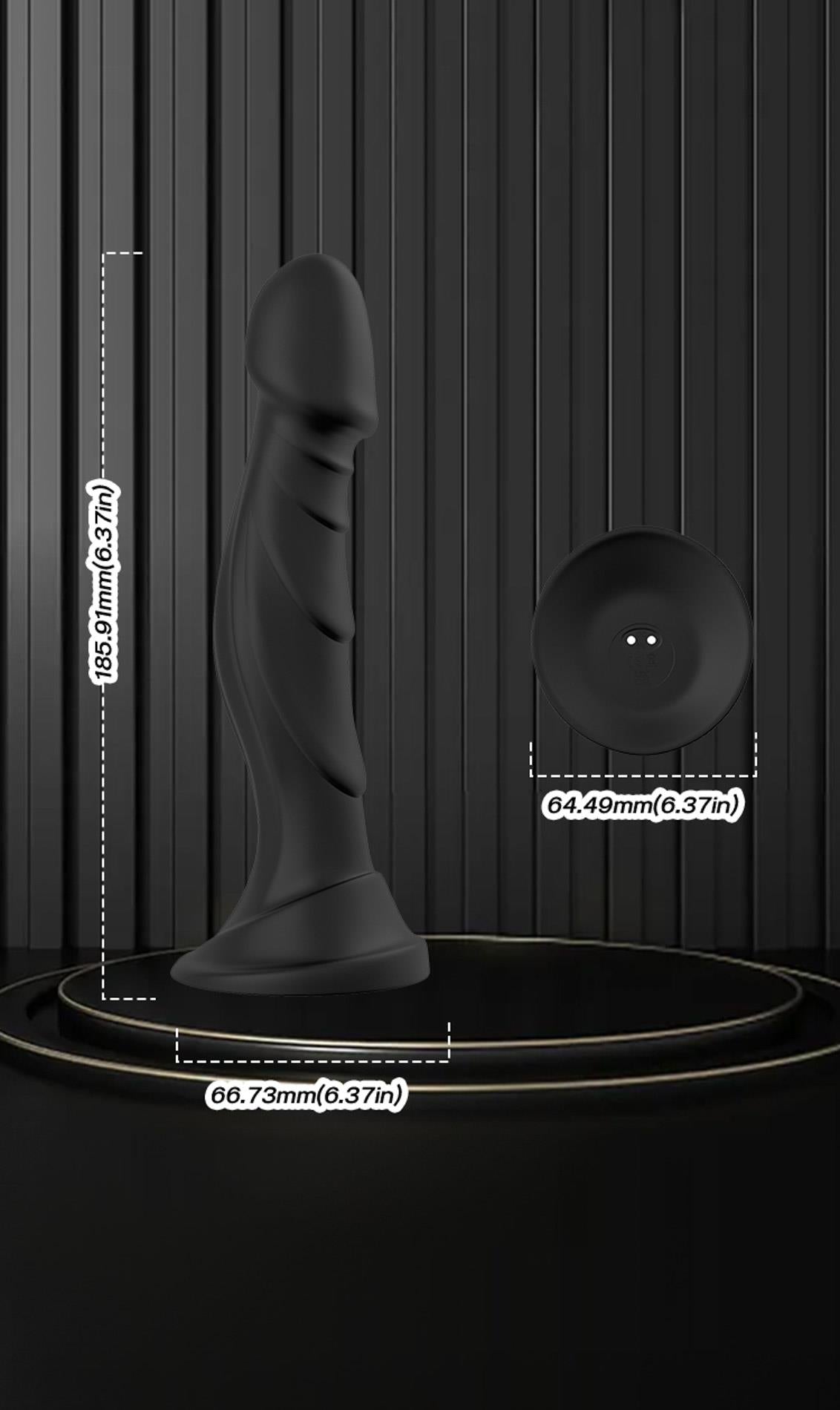 12-Dildo realistyczne Optimus Black silikonowe z pilotem 18 5 cm-12