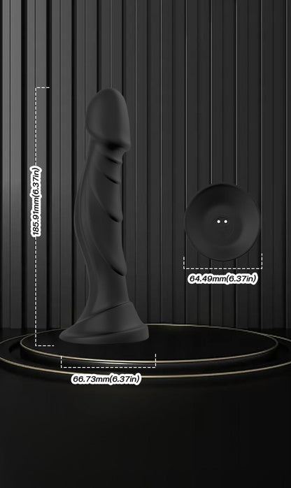 12-Dildo realistyczne Optimus Black silikonowe z pilotem 18 5 cm-12