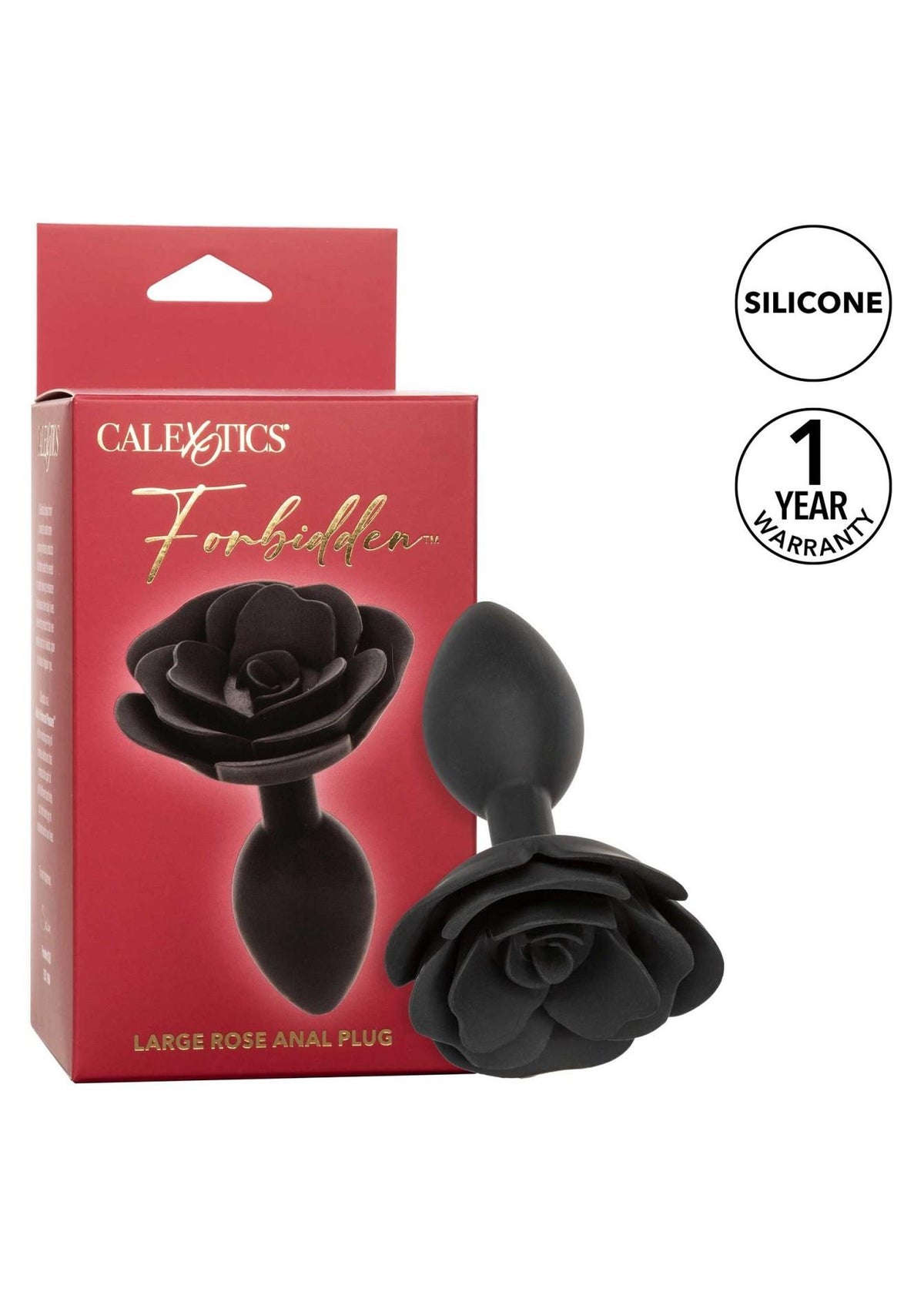 12-Korek analny silikonowy Calexotics Forbidden Rose duży czarny-12