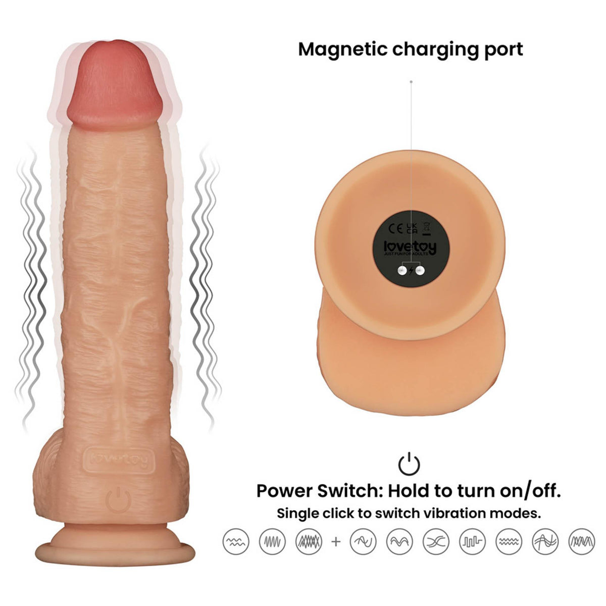 12-9.5'' Vibrating Power Basics Cock-12