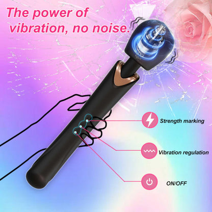 14-Masażer wibracyjny silikonowy Perfect Wand czarny USB-14