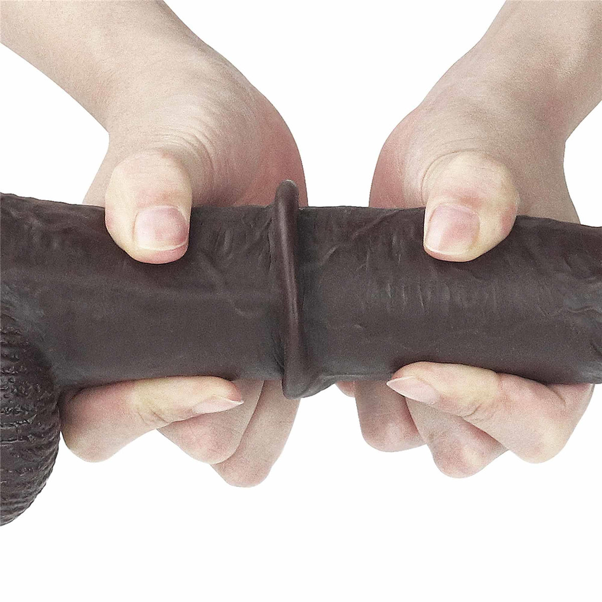 12-9'' Sliding Skin Dual Layer Dong - Black-12