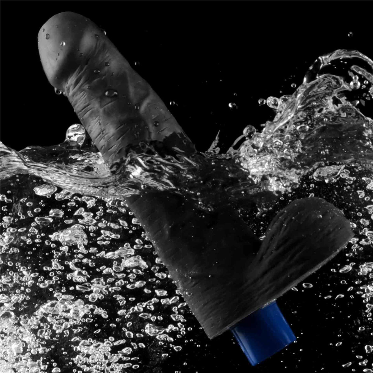 13-Realistyczne dildo wibrujące Lovetoy Real Softee czarne USB 23 cm-13