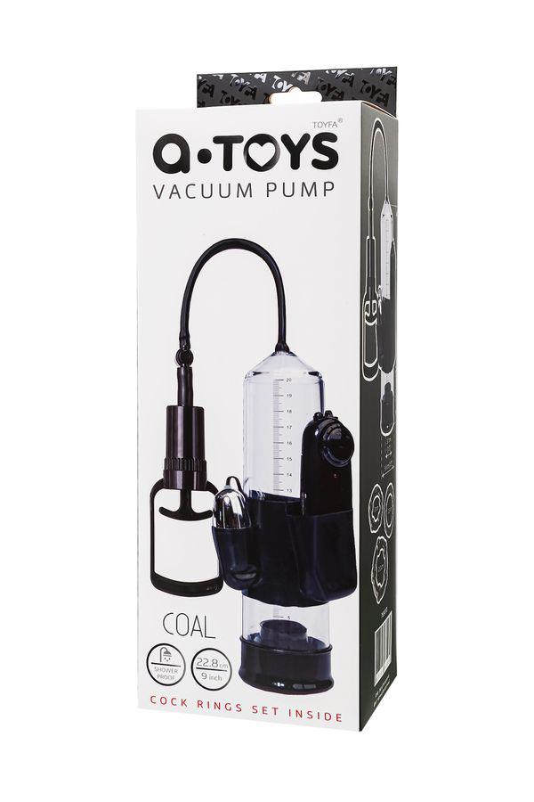 15-Pompka do penisa z wibracją A-Toys transparentna czarna 22,8 cm-15