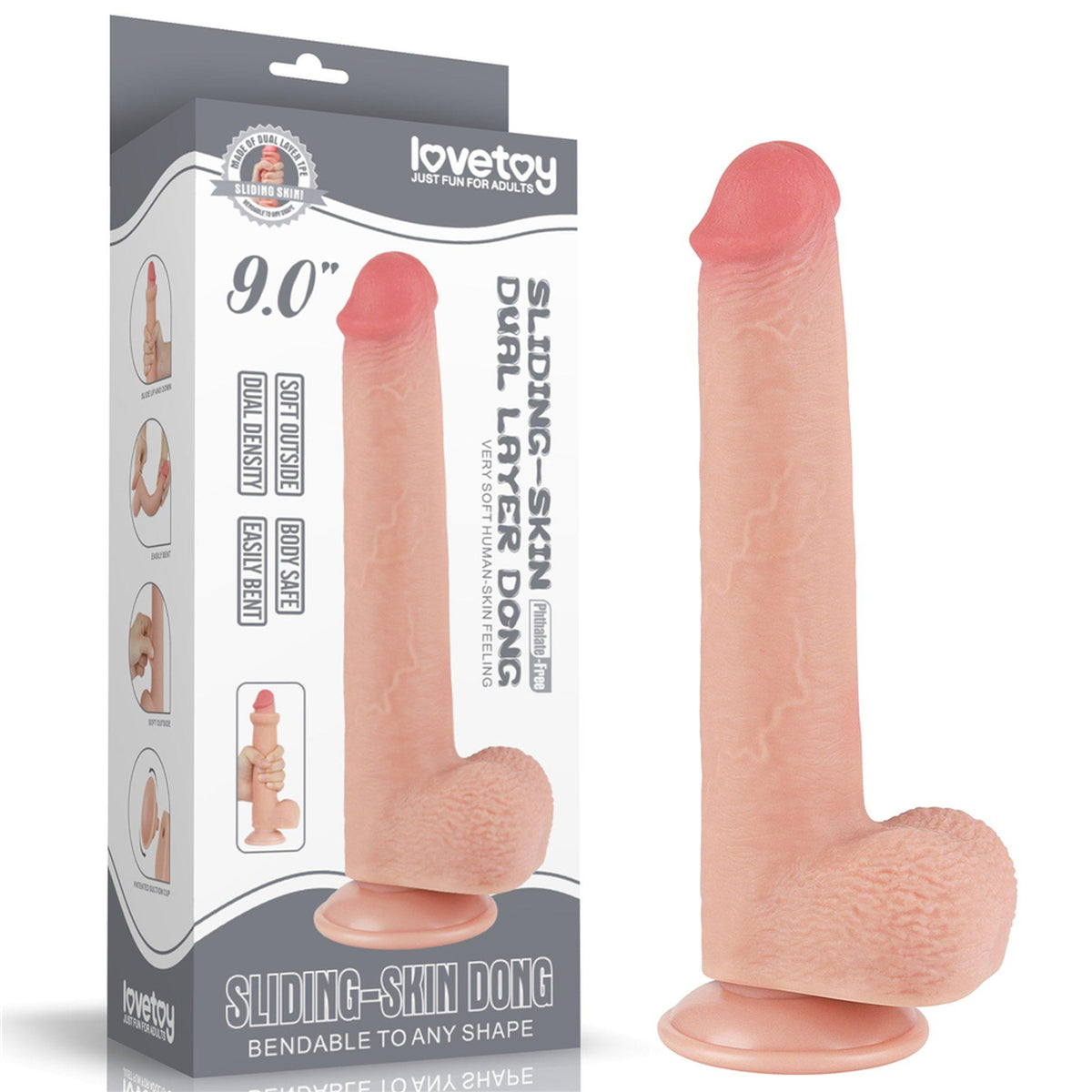 13-9'' Sliding Skin Dual Layer Dong Flesh-13