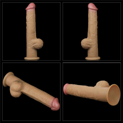 13-Dildo realistyczne dwuwarstwowe silikonowe z uchwytem Lovetoy 32 cm-13