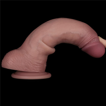 13-8.5" Vibrating Sliding Skin Pro II Dual Layer Silicone Dong-13