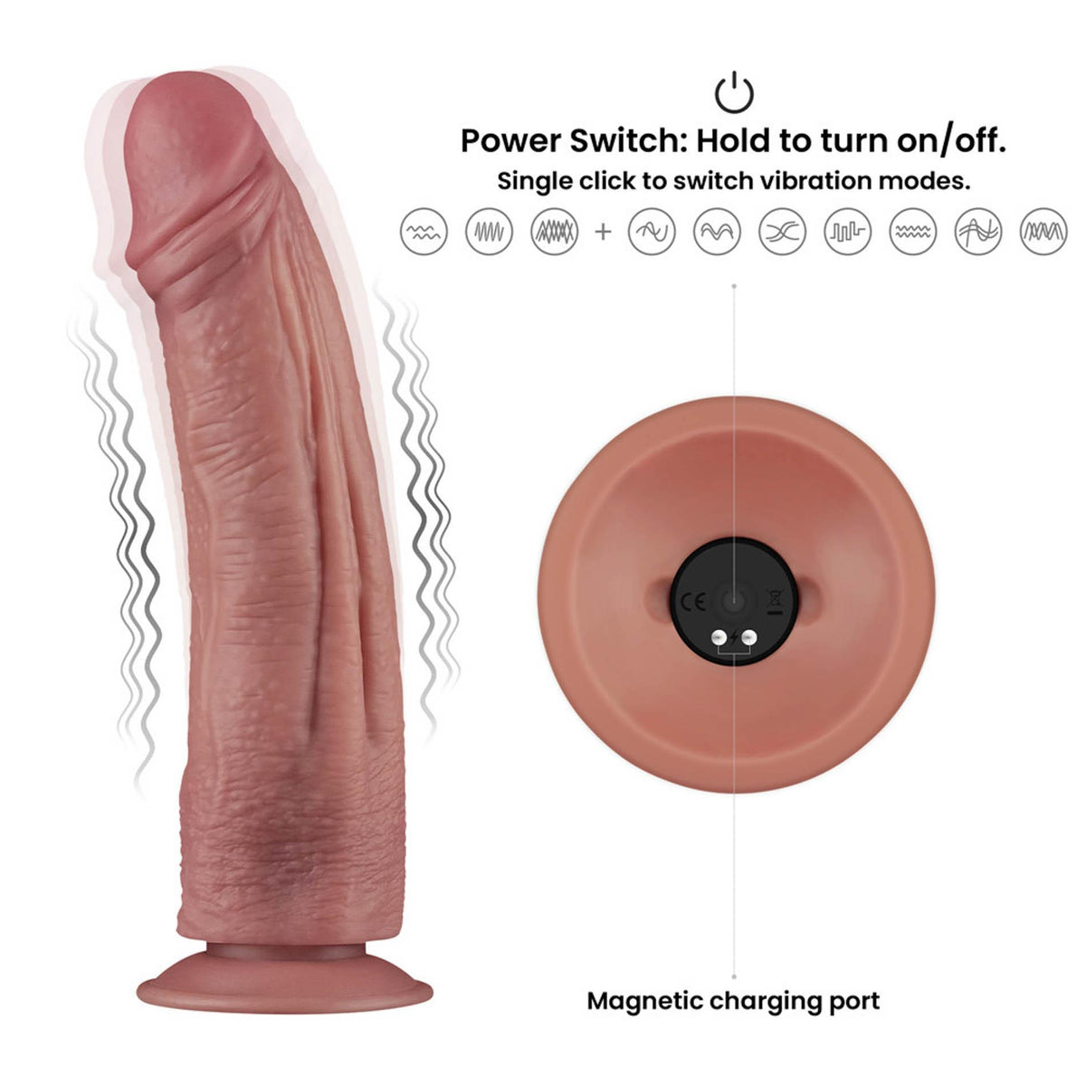 13-10.5'' Vibrating Dual Density Power Cock-13