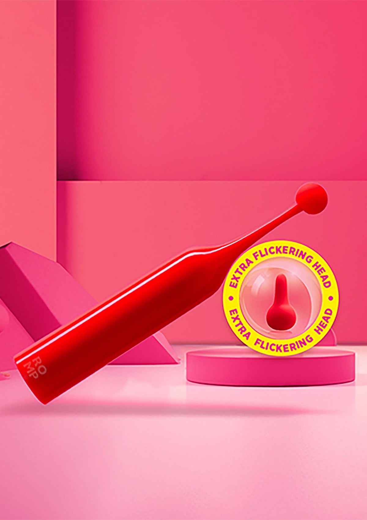 16-Wibrator ROMP Pop czerwony z wymiennymi końcówkami USB-16
