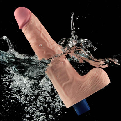 13-10" REAL SOFTEE Rechargeable TPE Vibrating Dildo(Flesh)-13