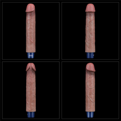 13-9" REAL SOFTEE Rechargeable Silicone Vibrating Dildo-13